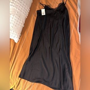 Target brand black midi slip dress NWT